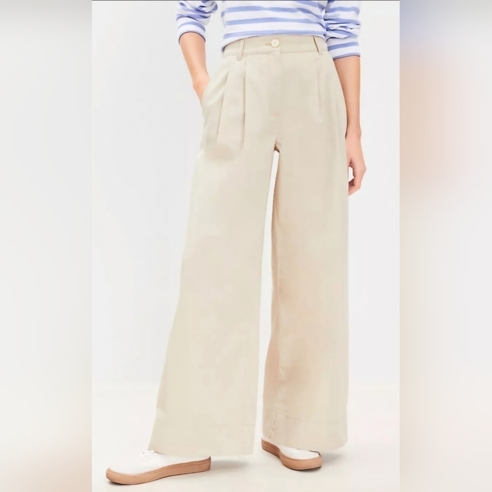 NWT | LOFT | Poplin Wide Leg Pants | Size: 6 | Military Green - Picture 6 of 9
